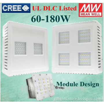 DLC UL approval 5 years warranty 60w-180w gas station led canopy lights